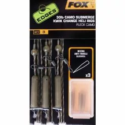 Fox Edges 30LB Camo Submerge Kwik Change Heli Rigs Fleck Camo